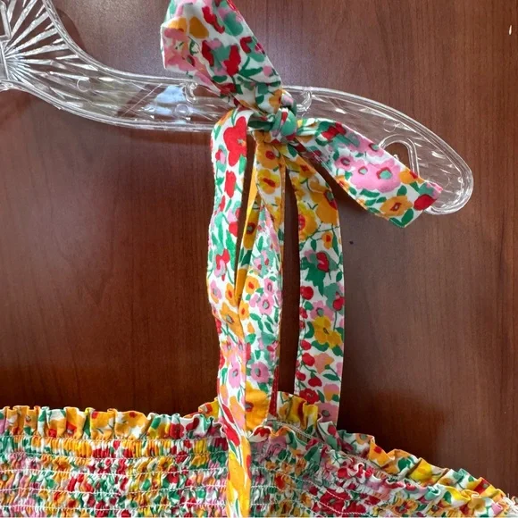 J. Crew  Top Dainty Floral Print Cotton Size 2X Peplum Elastic Body  Adjustable - Picture 3 of 13